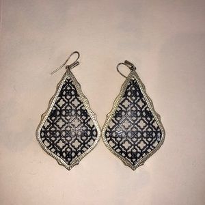 Kendra Scott black and gold earrings